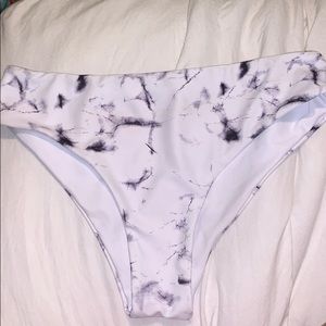 high waisted marble bikini bottoms